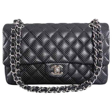 chanel flap bag silver hardware|Chanel perforated flap bag.